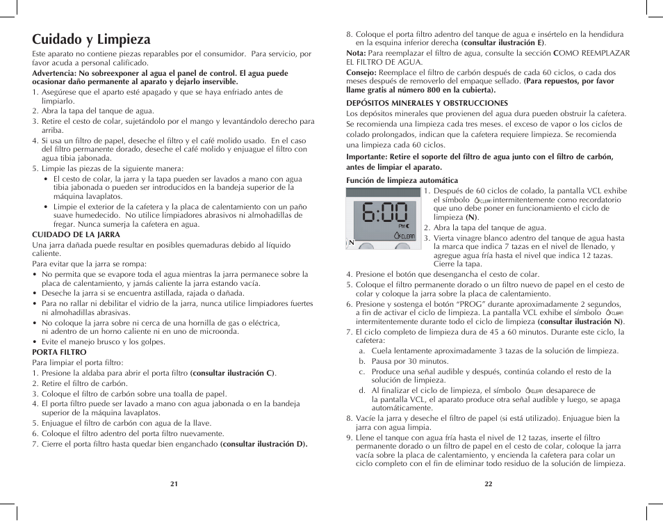 Cuidado y limpieza | Black & Decker DCM3100B User Manual | Page 12 / 21