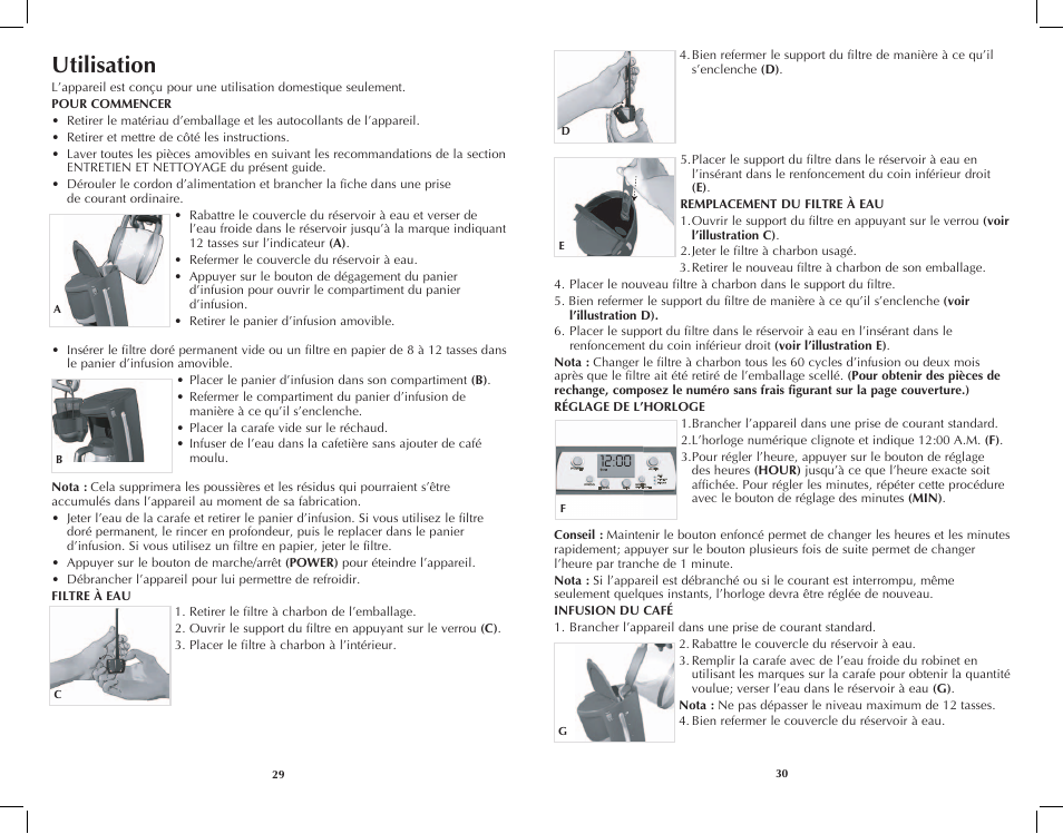 Utilisation | Black & Decker DCM3100B User Manual | Page 16 / 21