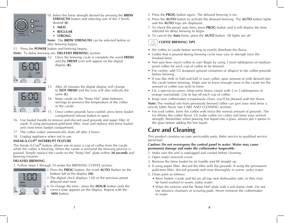 Care and cleaning | Black & Decker DCM3100B User Manual | Page 5 / 21