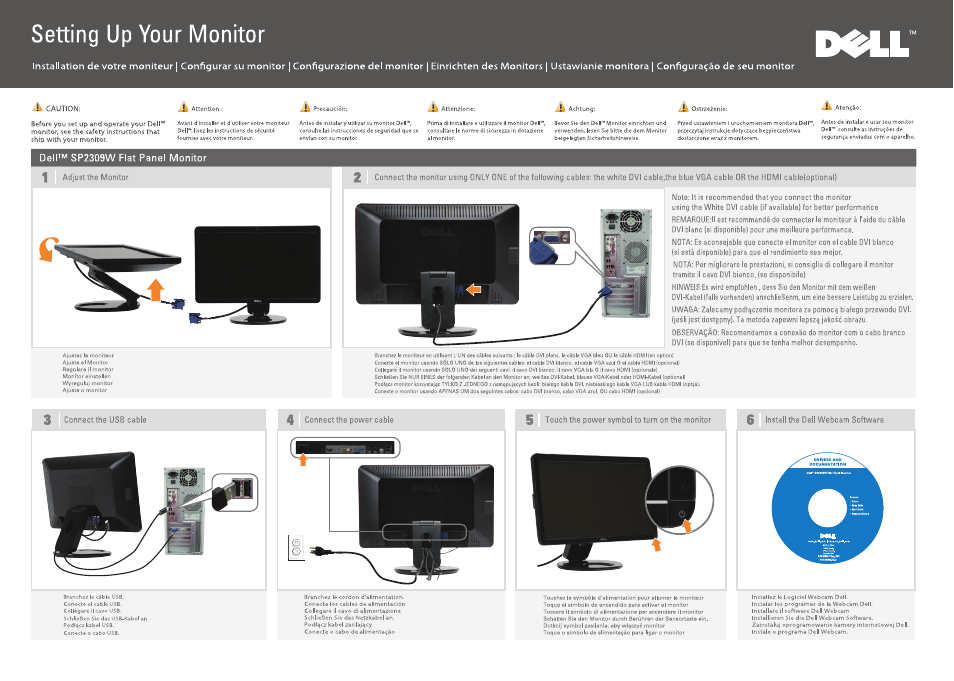 Dell SP2309WFP Monitor User Manual | 2 pages