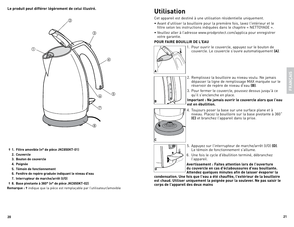 Utilisation | Black & Decker JKC650 User Manual | Page 11 / 13