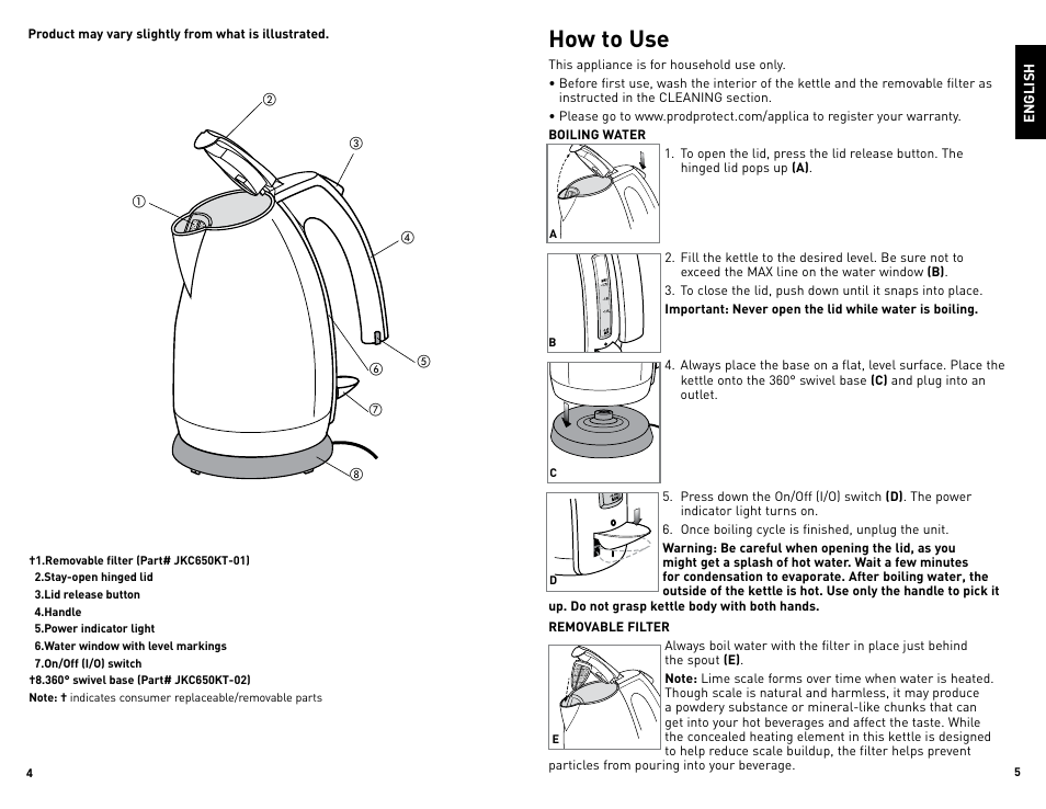 How to use | Black & Decker JKC650 User Manual | Page 3 / 13