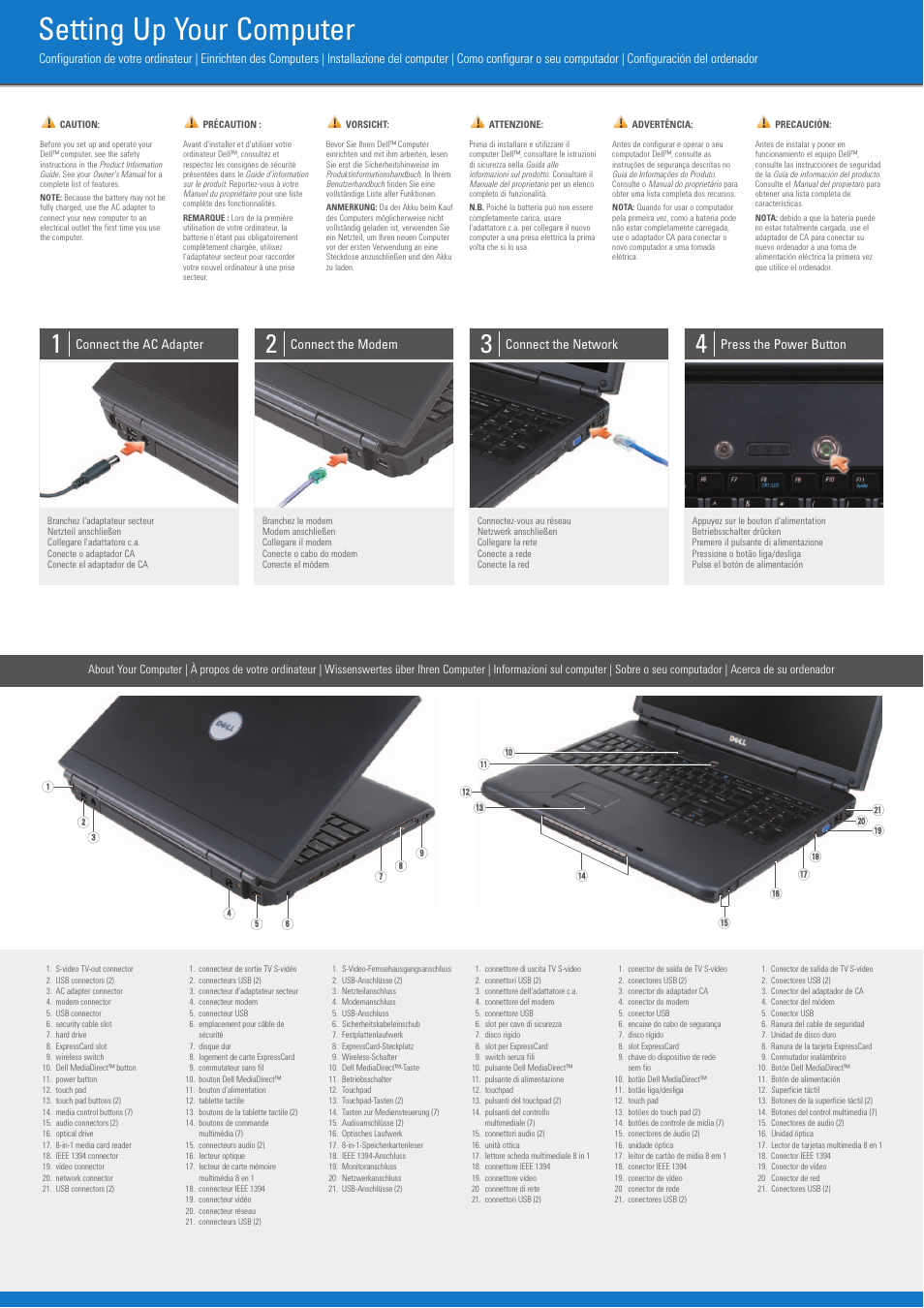 Dell Vostro 1700 (Early 2009) User Manual | 2 pages