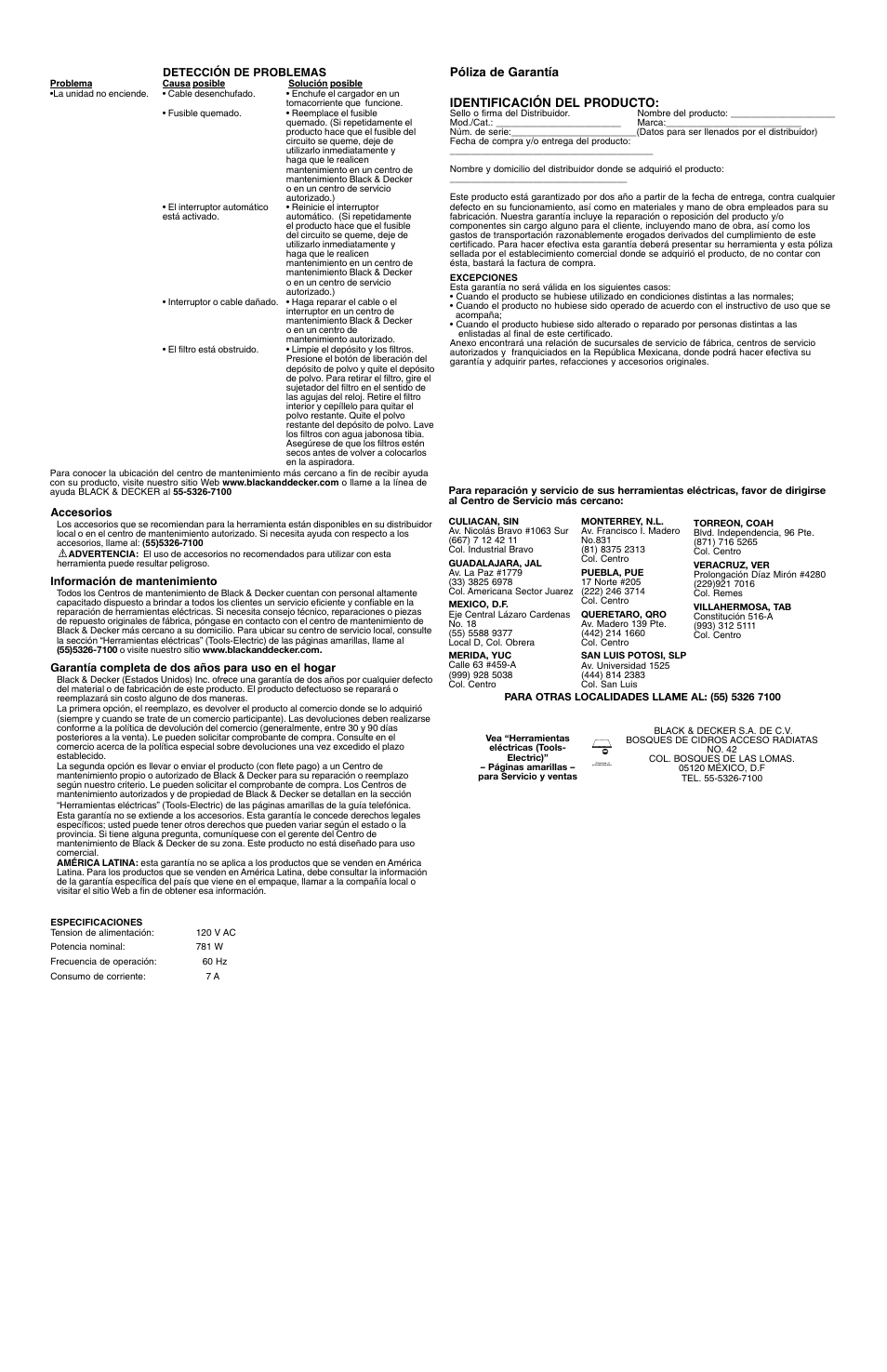 Black & Decker HV9010P User Manual | Page 6 / 6