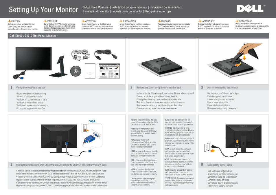 Dell E1910 Monitor User Manual | 2 pages