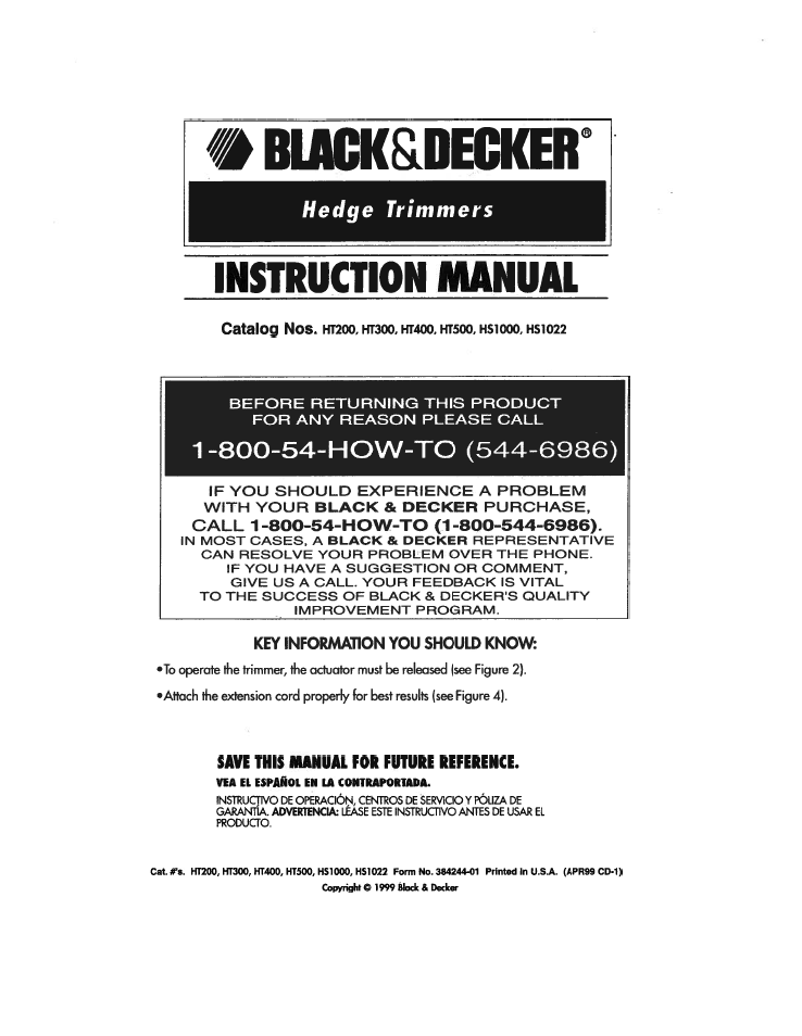 Black & Decker HT300 User Manual | 5 pages