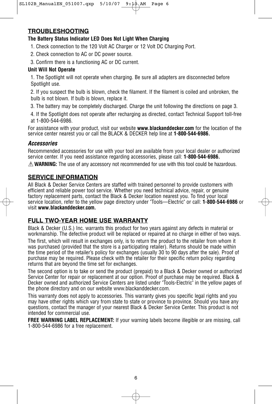 Black & Decker Power Series 90515795 User Manual | Page 7 / 8