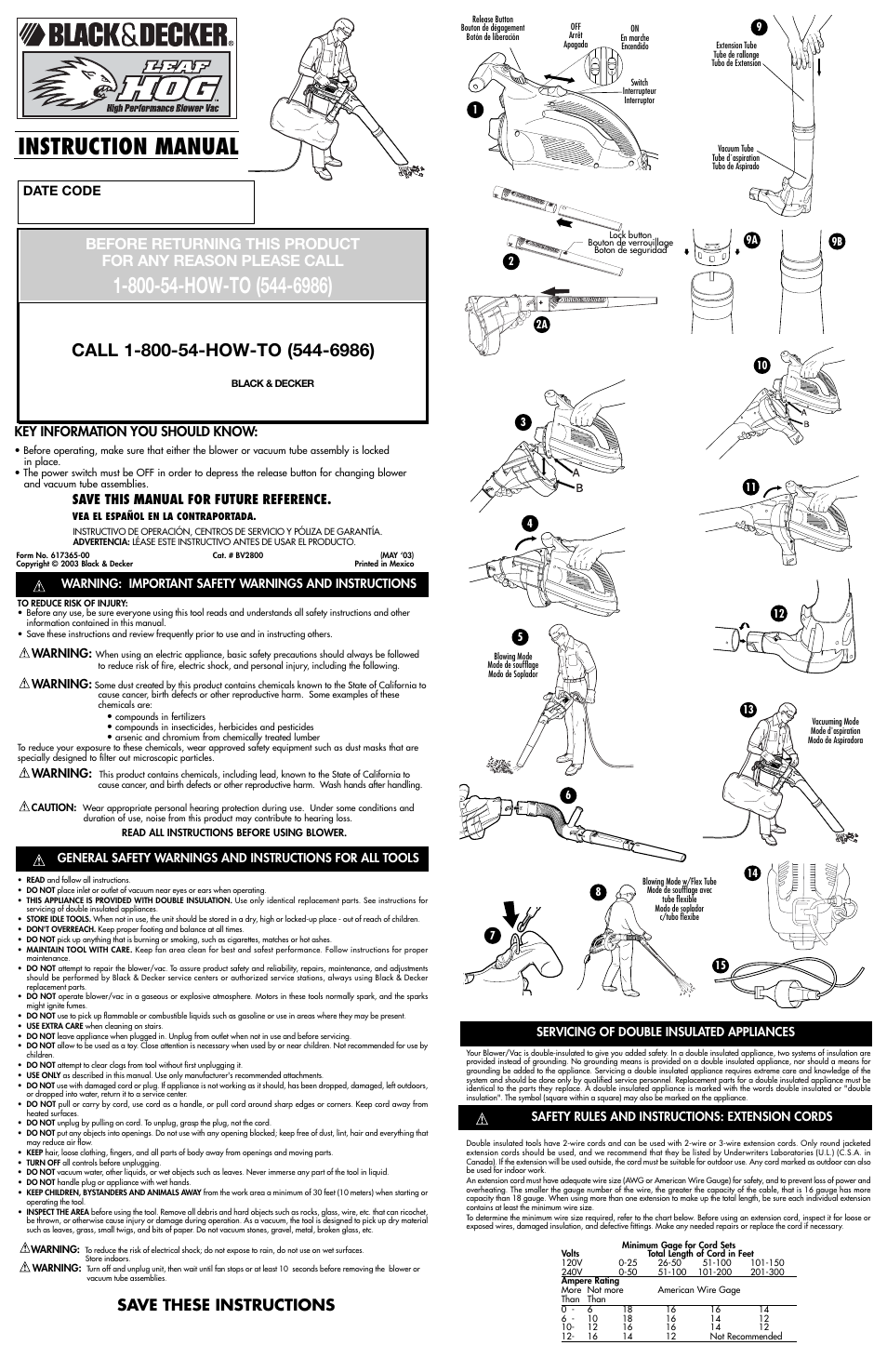 Black & Decker Leaf Hog 617365-00 User Manual | 4 pages