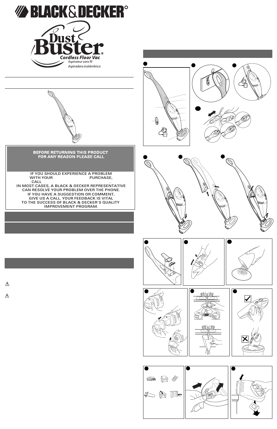 Black & Decker Dust Buster CFV9601 User Manual | 4 pages