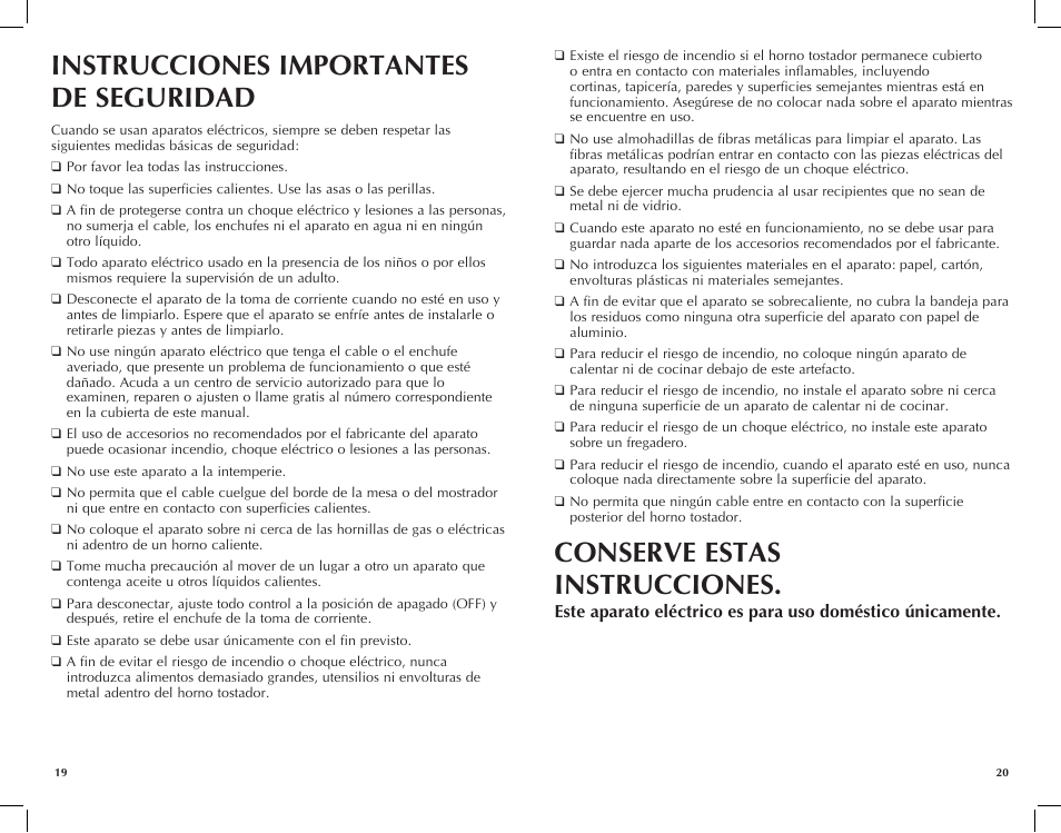 Instrucciones importantes de seguridad, Conserve estas instrucciones | Black & Decker TROS1500B User Manual | Page 11 / 23