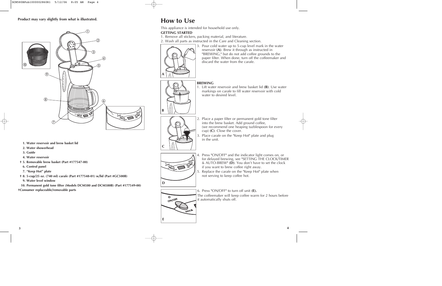 How to use | Black & Decker DCM580 User Manual | Page 3 / 13