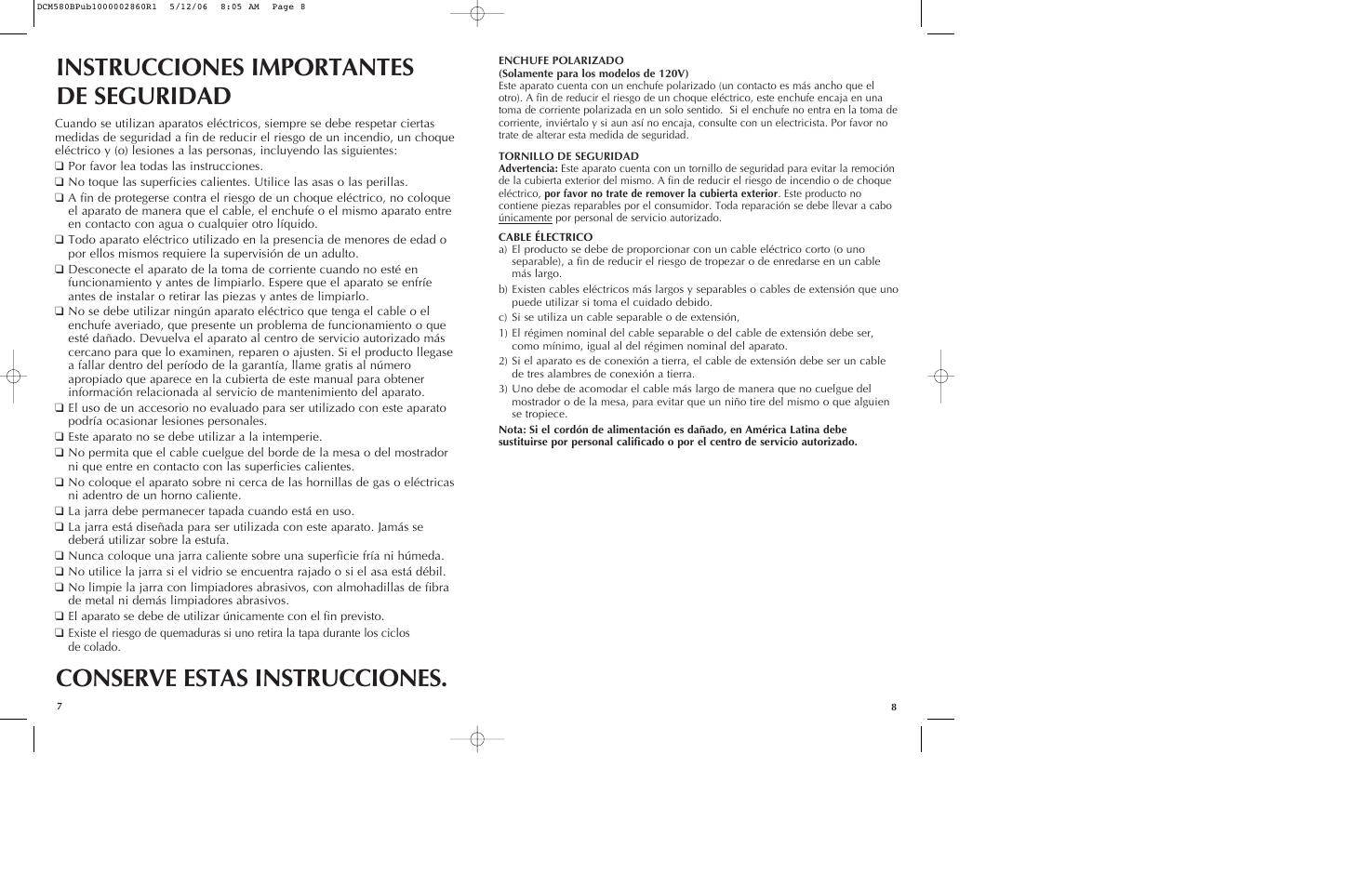 Black & Decker DCM580 User Manual | Page 5 / 13