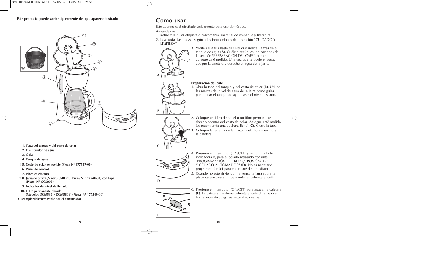 Como usar | Black & Decker DCM580 User Manual | Page 6 / 13