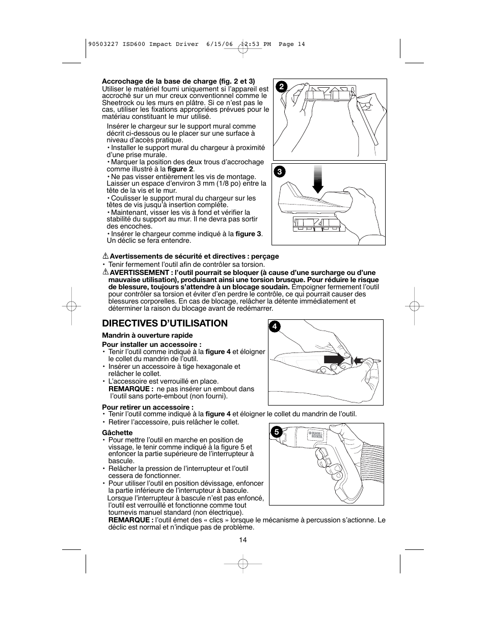 Directives d’utilisation | Black & Decker 90503227 User Manual | Page 14 / 28