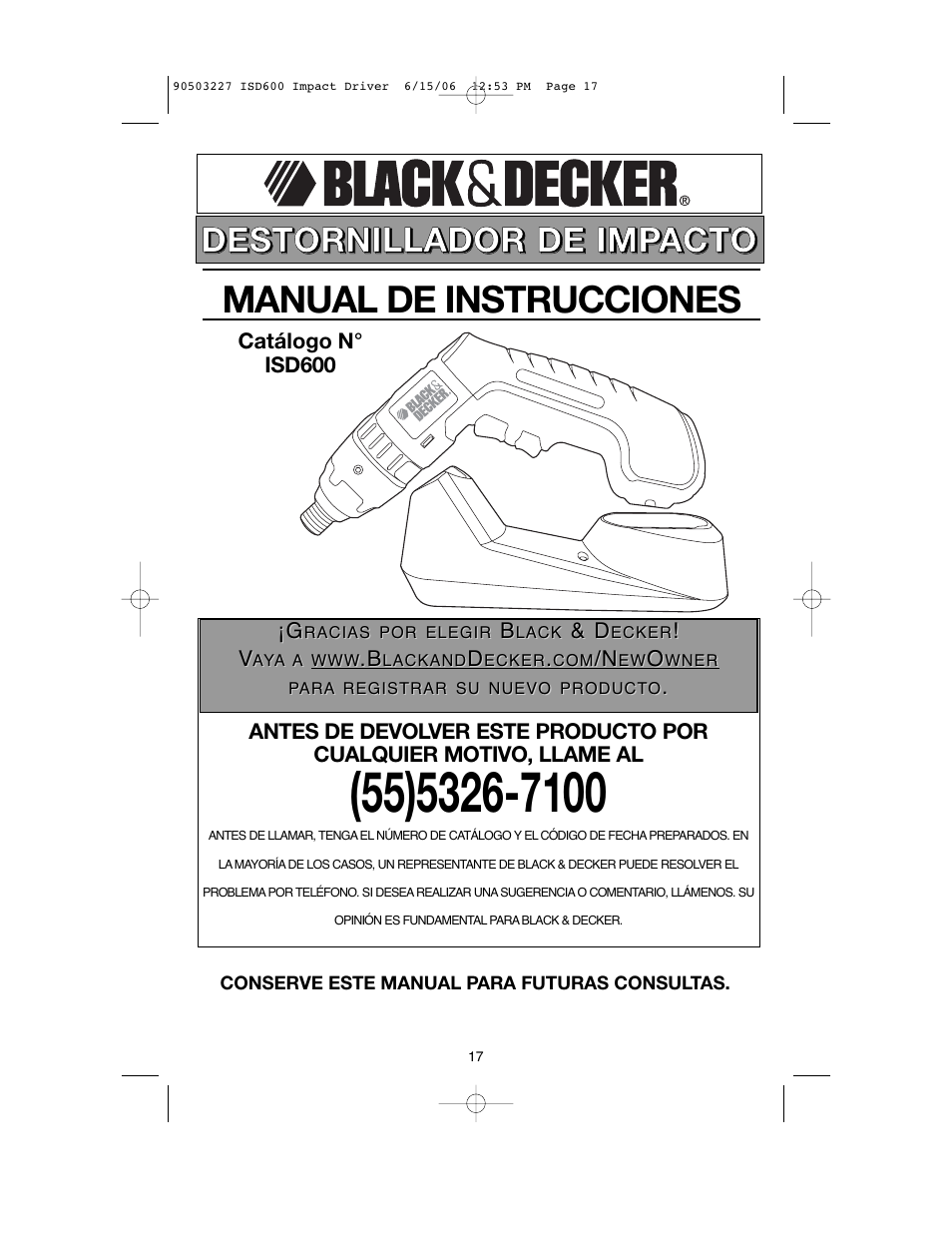 Manual de instrucciones | Black & Decker 90503227 User Manual | Page 17 / 28