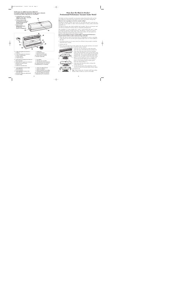 How does the black & decker, Professional-performance vacuum sealer work | Black & Decker VS350 User Manual | Page 3 / 17