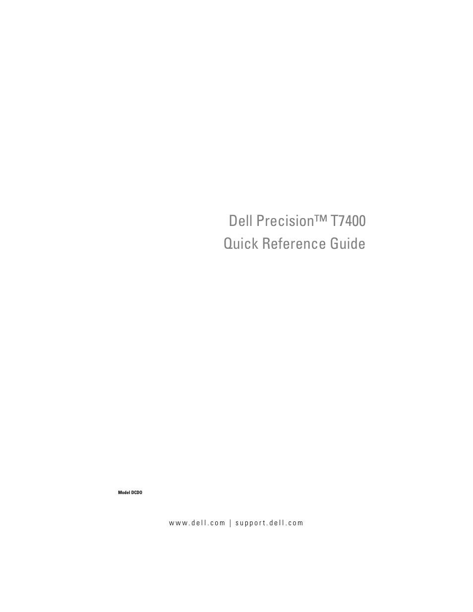 Dell Precision T7400 (Late 2007) User Manual | 252 pages