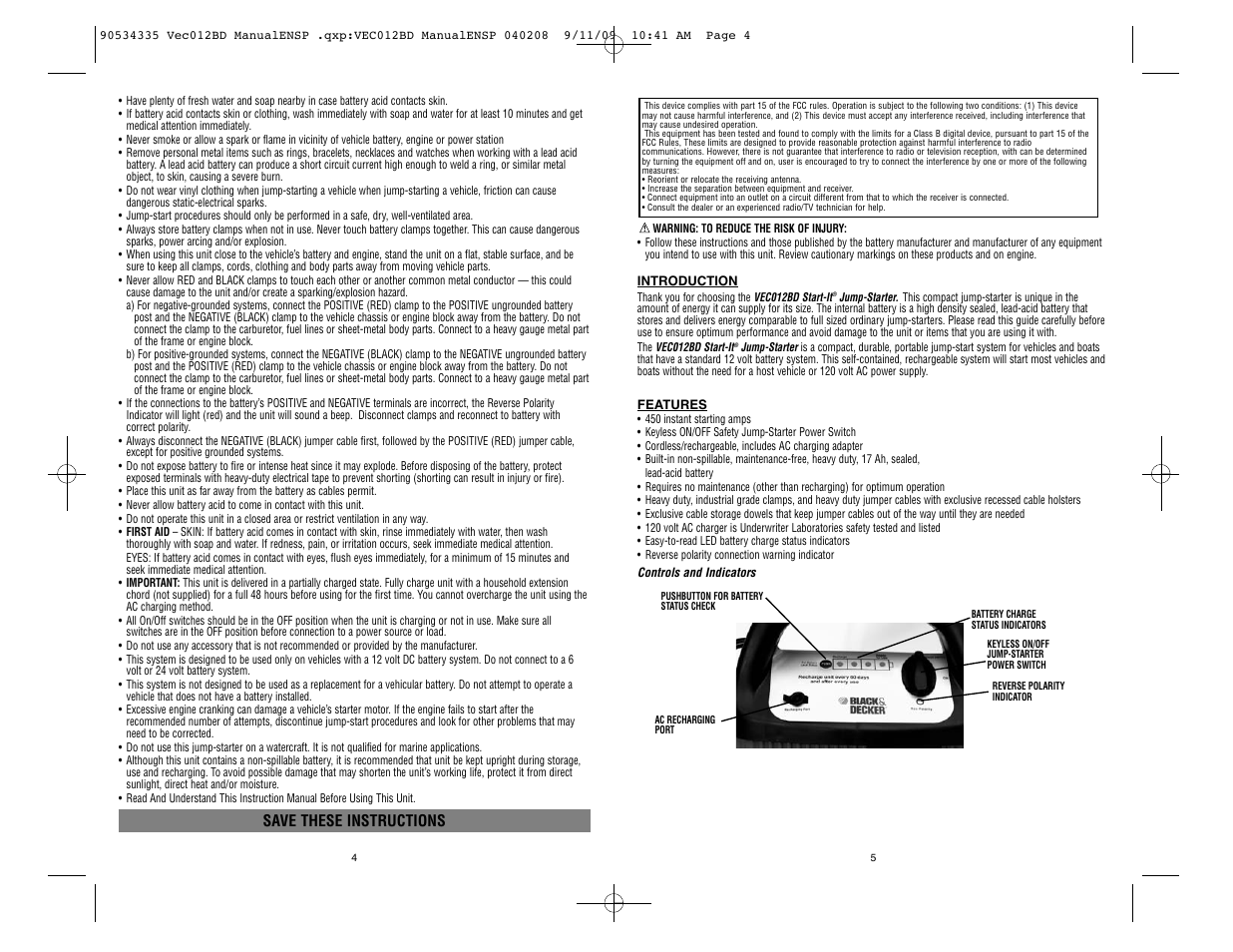 Black & Decker Start-It VEC012BD User Manual | Page 3 / 10