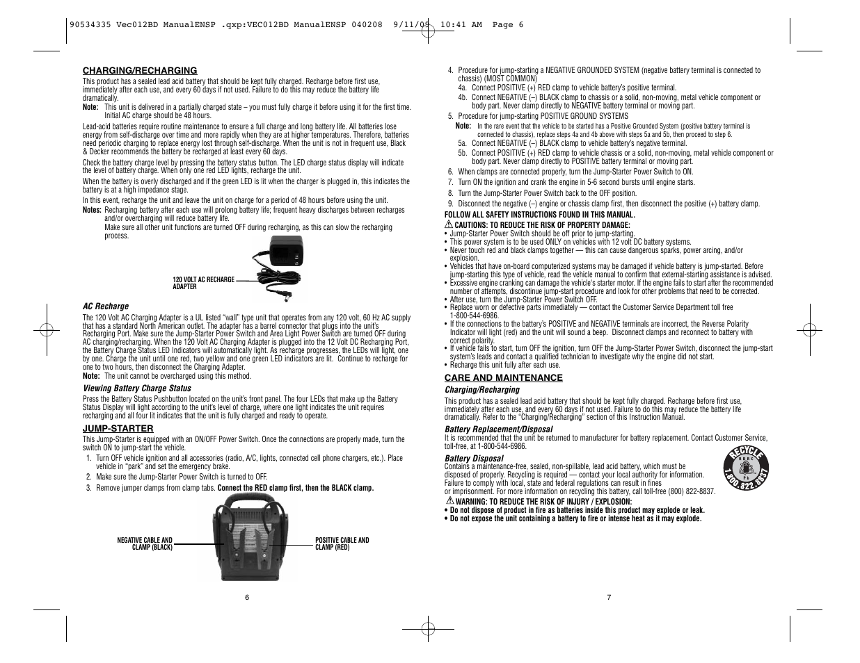 Black & Decker Start-It VEC012BD User Manual | Page 4 / 10