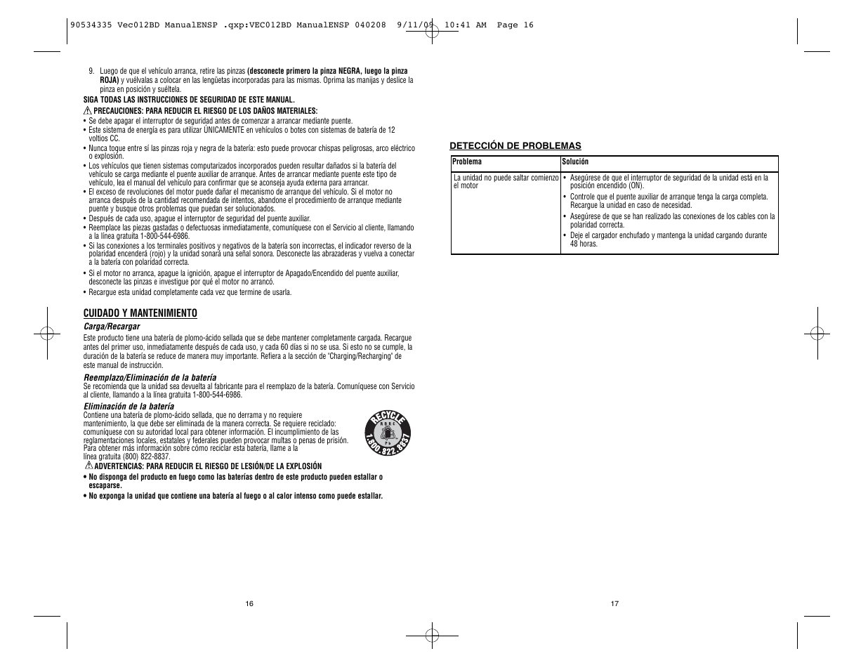 Black & Decker Start-It VEC012BD User Manual | Page 9 / 10