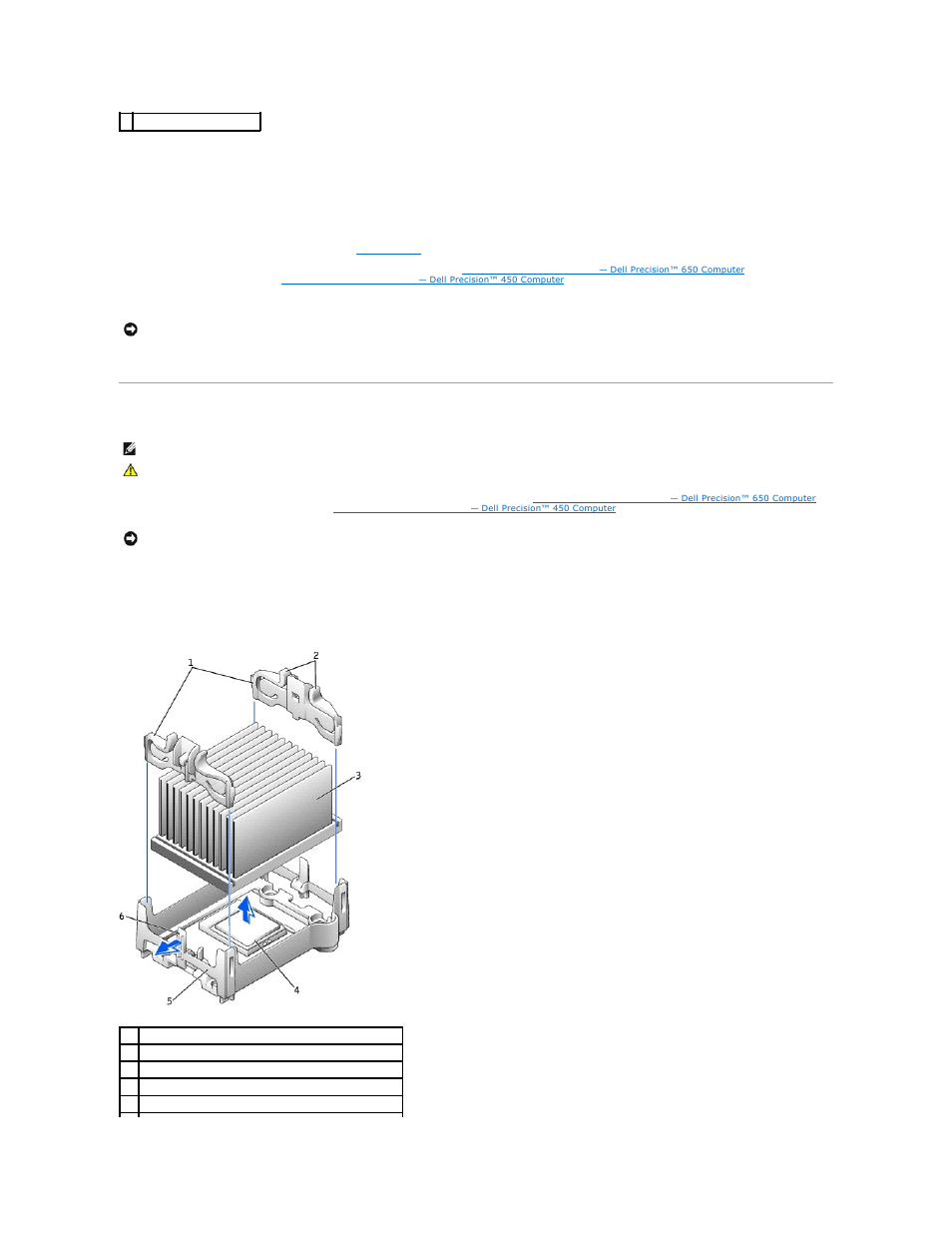 Removing the microprocessor | Dell Precision 650 User Manual | Page 45 / 68