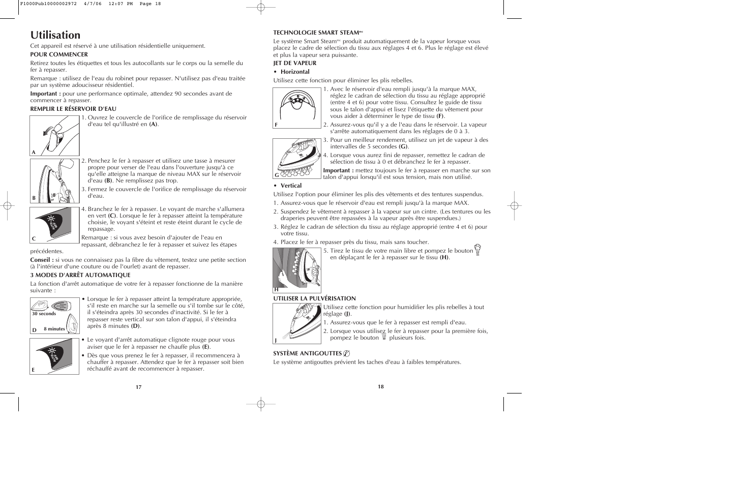 Utilisation | Black & Decker F1075 User Manual | Page 10 / 15