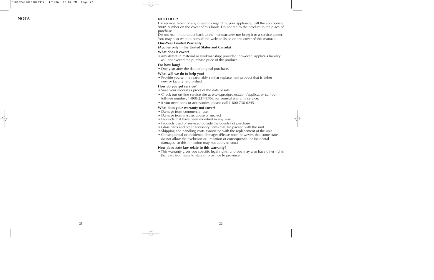 Black & Decker F1075 User Manual | Page 12 / 15
