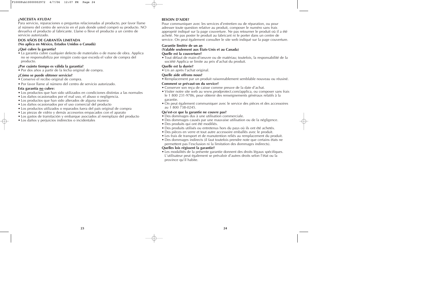 Black & Decker F1075 User Manual | Page 13 / 15