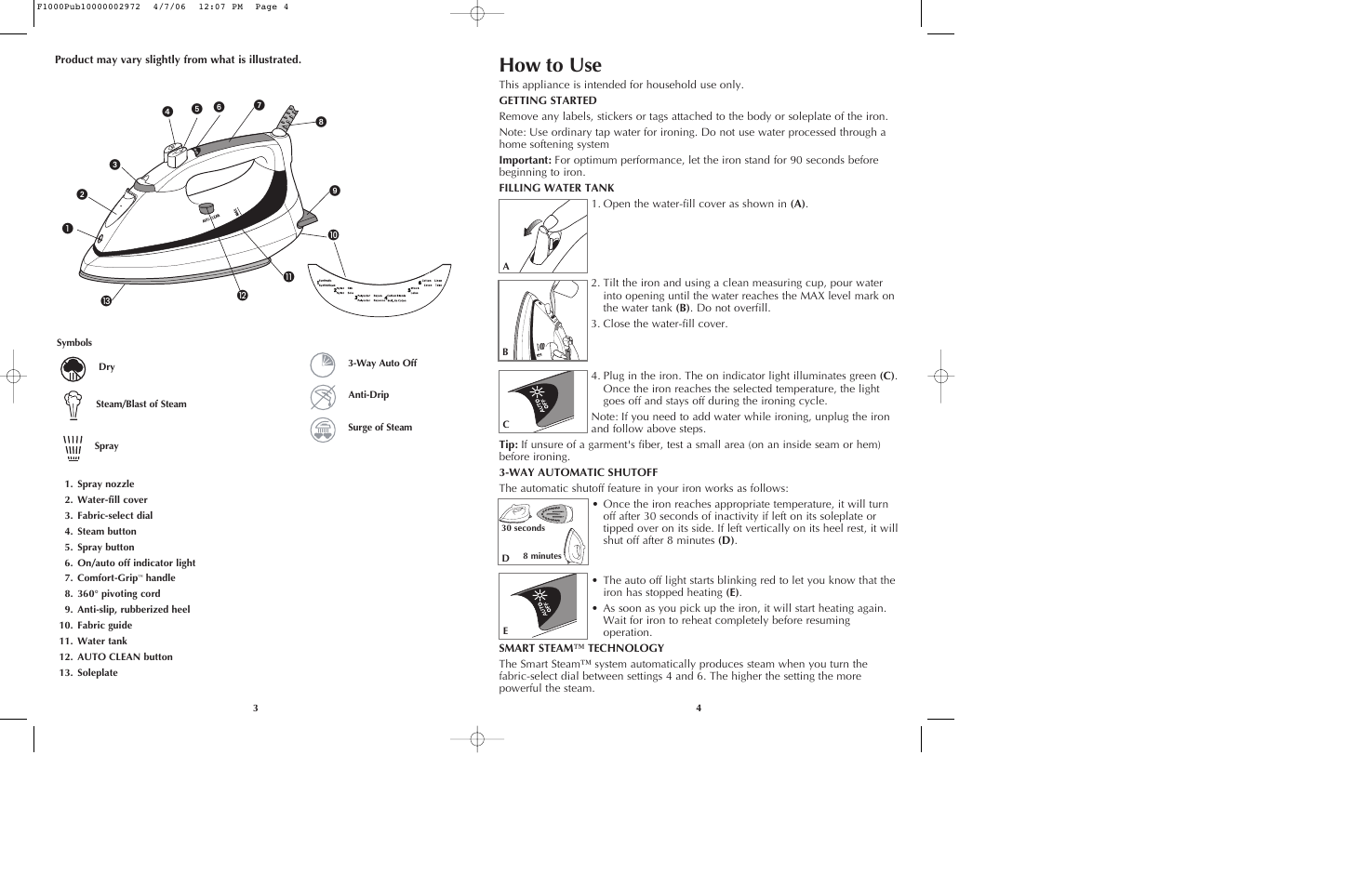 How to use | Black & Decker F1075 User Manual | Page 3 / 15