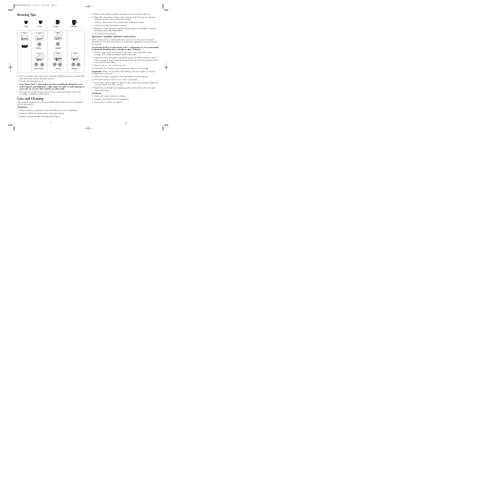 Brewing tips, Care and cleaning | Black & Decker GT300 User Manual | Page 5 / 21