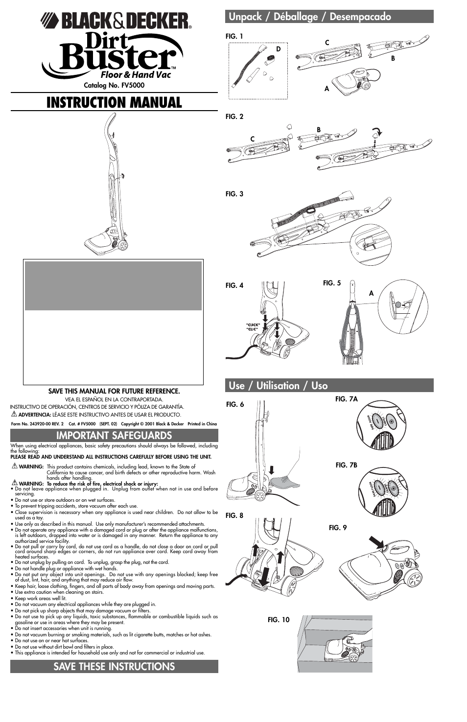 Black & Decker FV5000 User Manual | 5 pages