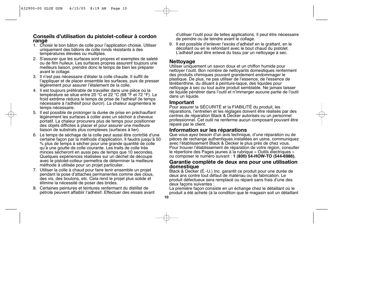 Black & Decker GG500S User Manual | Page 10 / 18