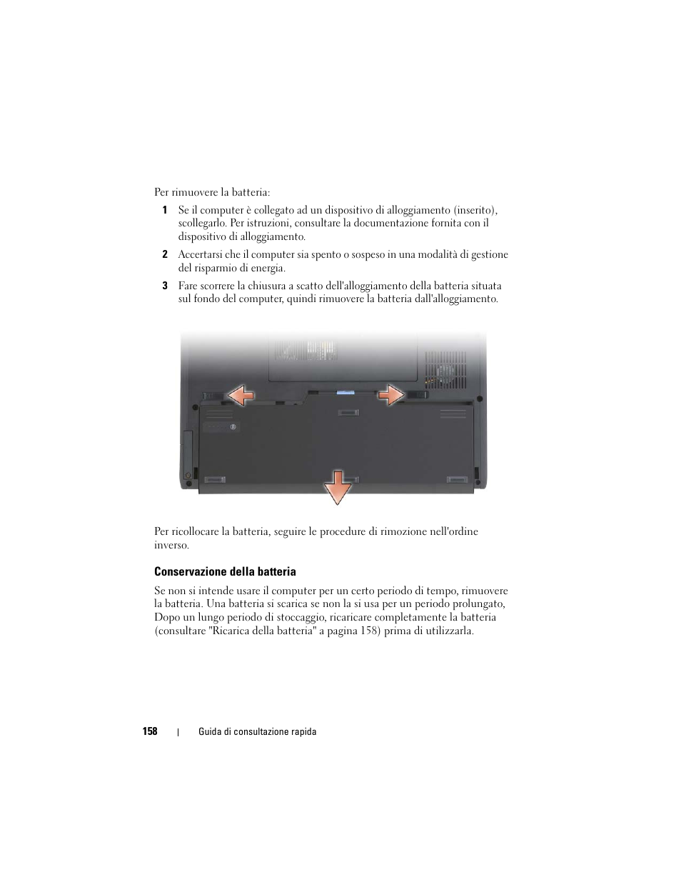 Conservazione della batteria | Dell Latitude XT (Late 2007) User Manual | Page 158 / 234