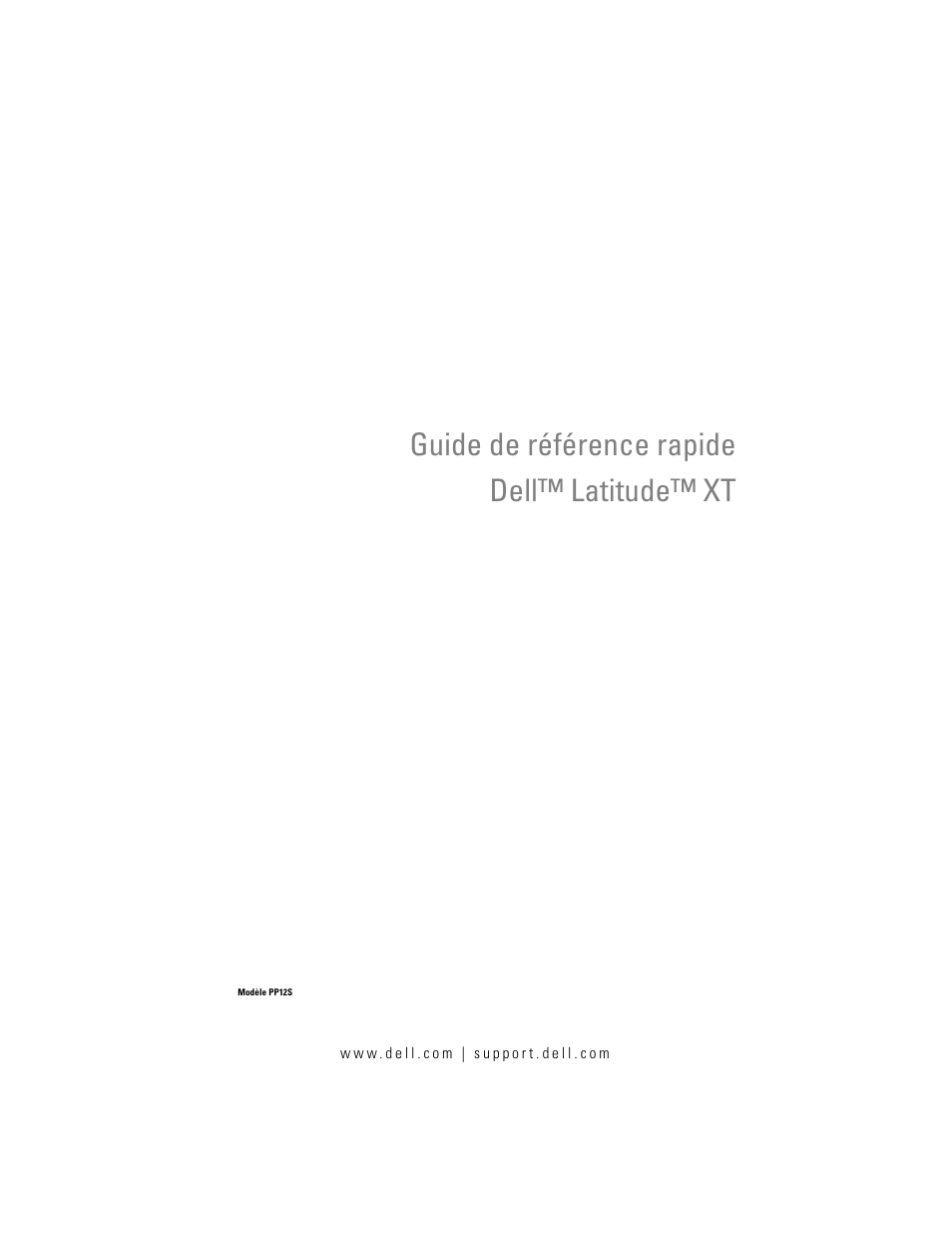Guide de référence rapide, Guide de référence rapide dell™ latitude™ xt | Dell Latitude XT (Late 2007) User Manual | Page 67 / 234