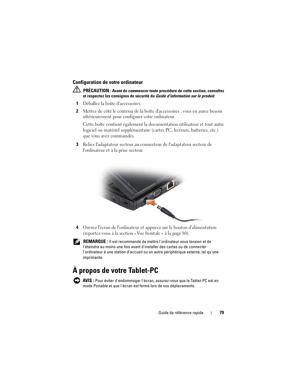 Configuration de votre ordinateur, À propos de votre tablet-pc | Dell Latitude XT (Late 2007) User Manual | Page 79 / 234