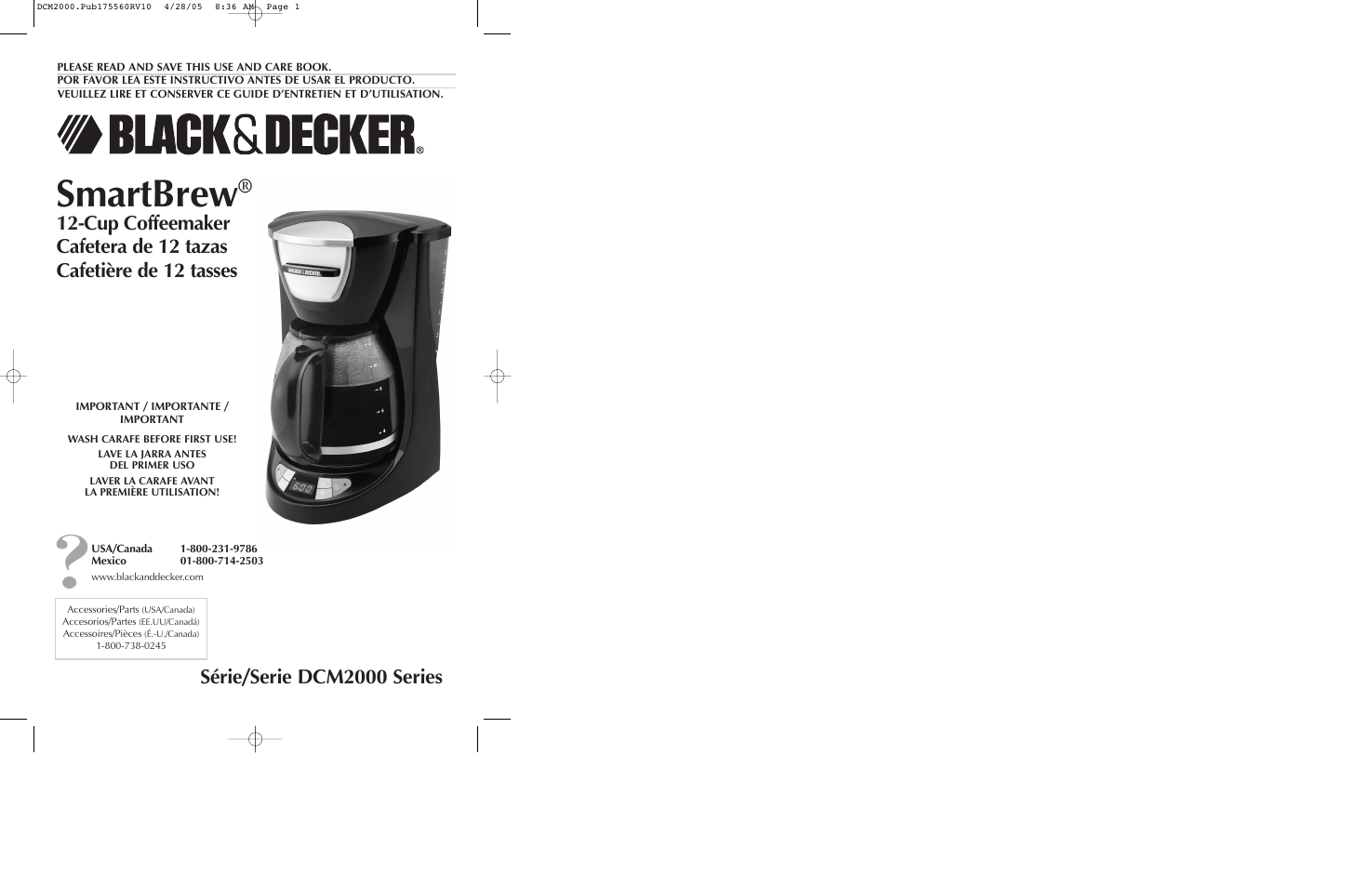 Black & Decker DCM2000 User Manual | 13 pages