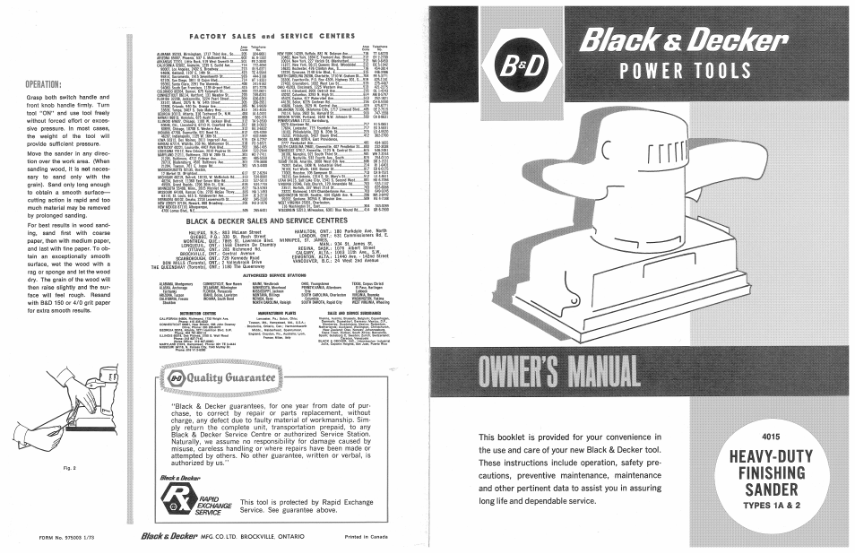 Black & Decker Type 1A User Manual | 2 pages