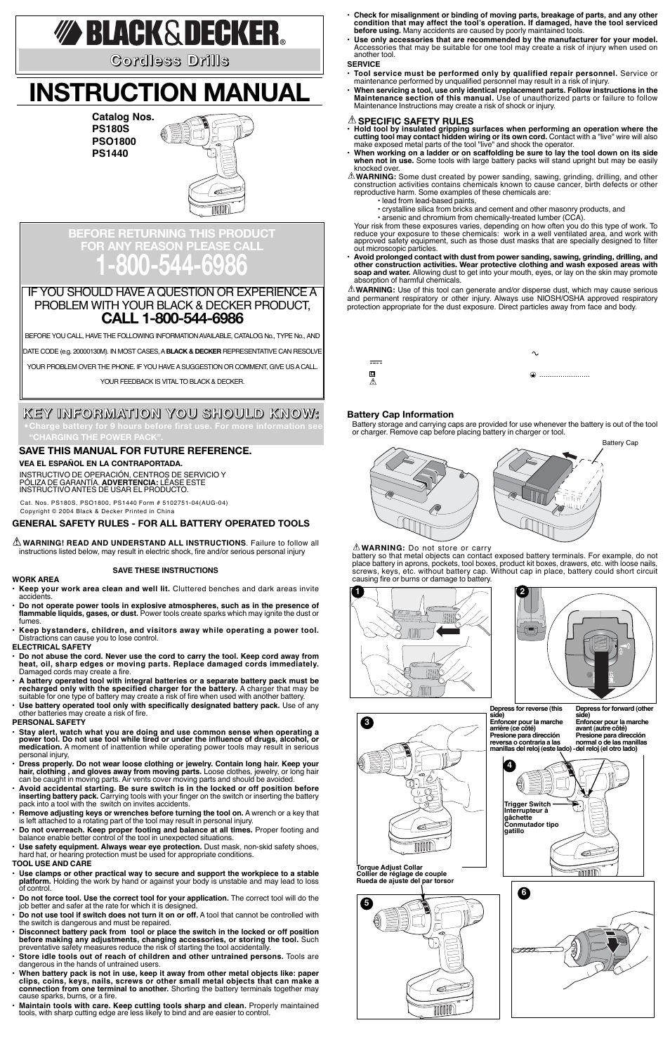 Black & Decker PSO1800 User Manual | 6 pages