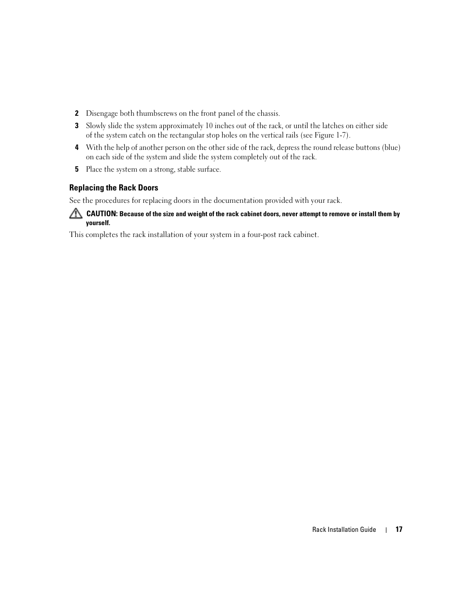 Replacing the rack doors | Dell POWERVAULT MD1000 User Manual | Page 19 / 92
