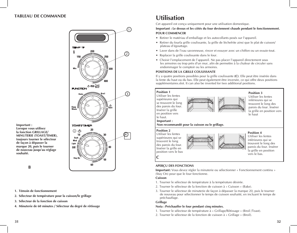 Utilisation | Black & Decker CTO6120B User Manual | Page 17 / 23