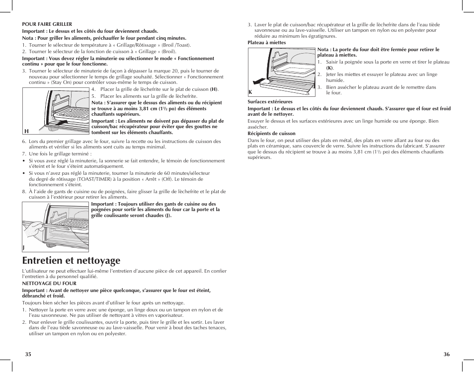 Entretien et nettoyage | Black & Decker CTO6120B User Manual | Page 19 / 23