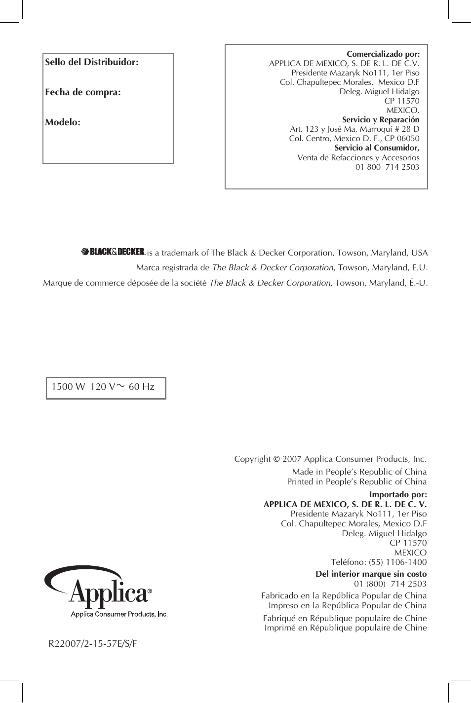 Black & Decker CTO6120B User Manual | Page 23 / 23