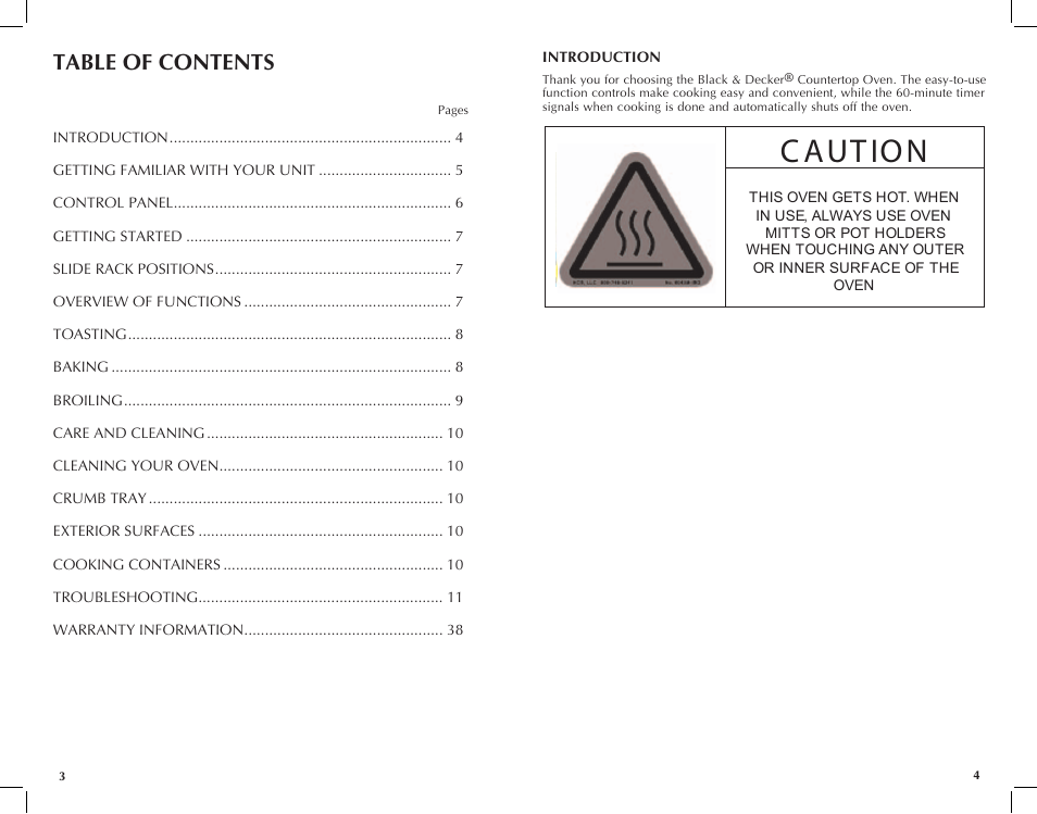 Black & Decker CTO6120B User Manual | Page 3 / 23
