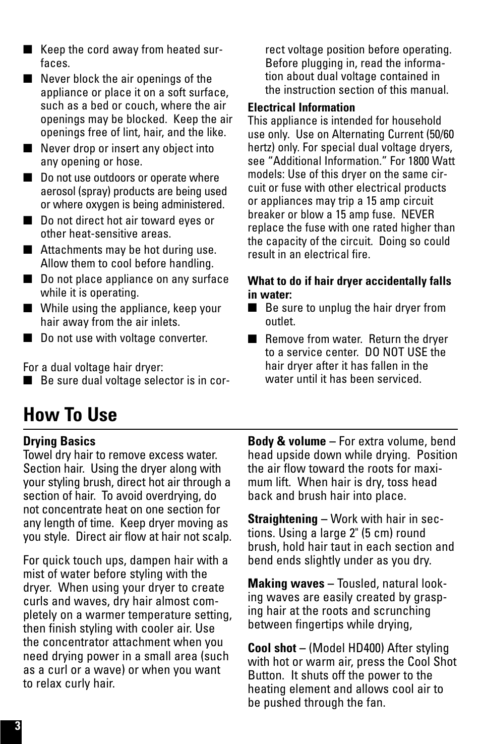 How to use | Black & Decker HD200 User Manual | Page 3 / 8