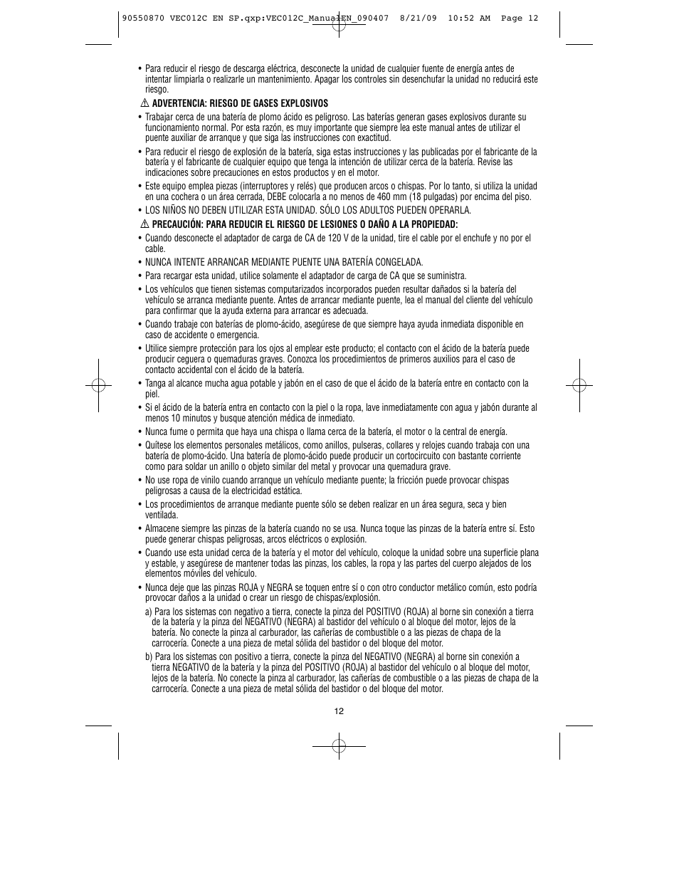 Black & Decker Start-It VEC012C User Manual | Page 13 / 19