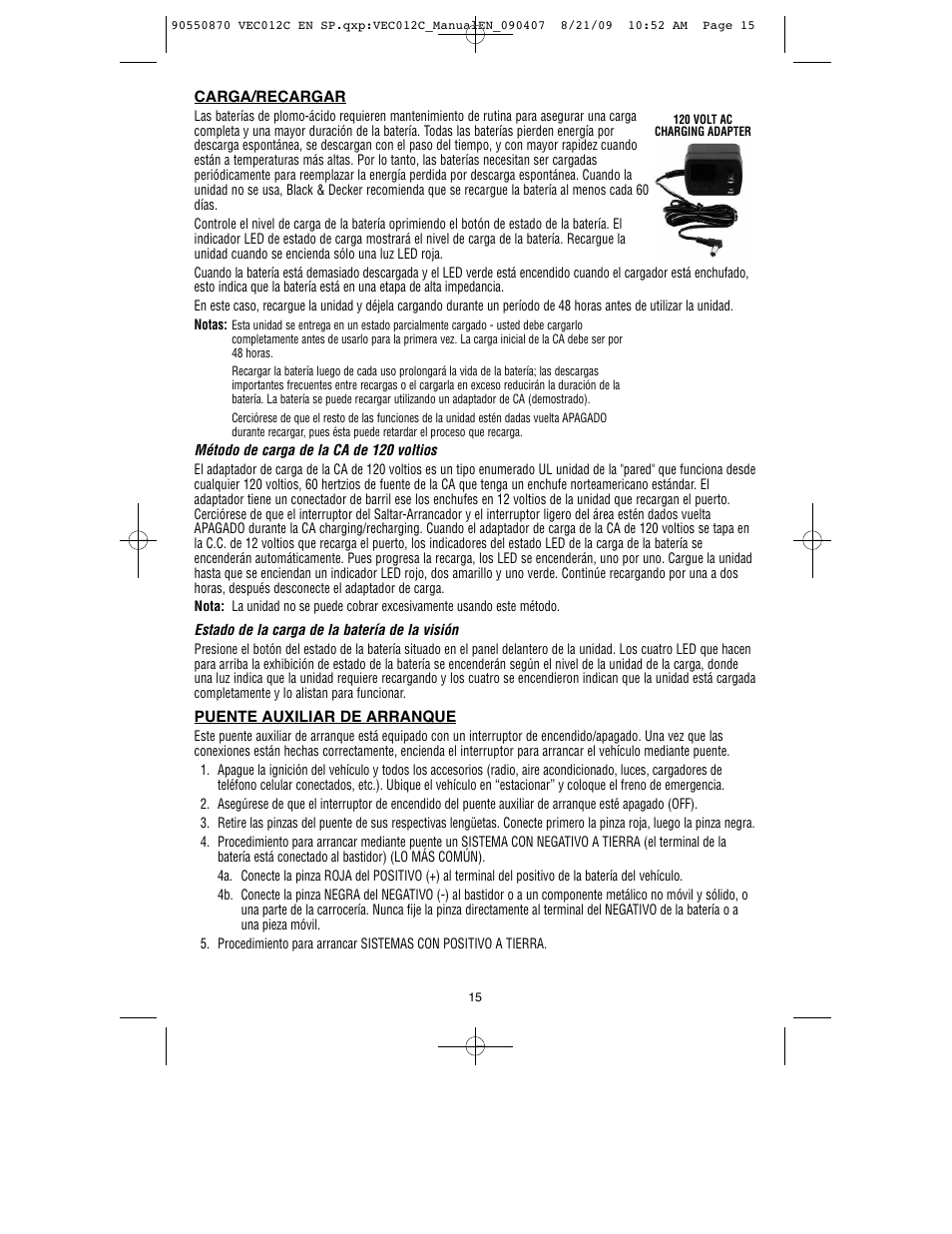 Black & Decker Start-It VEC012C User Manual | Page 16 / 19