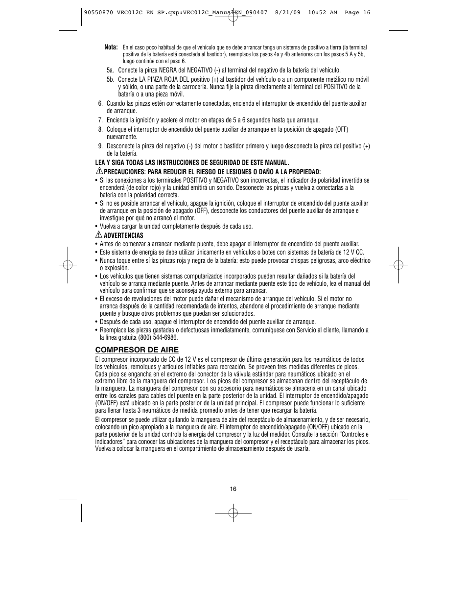 Black & Decker Start-It VEC012C User Manual | Page 17 / 19
