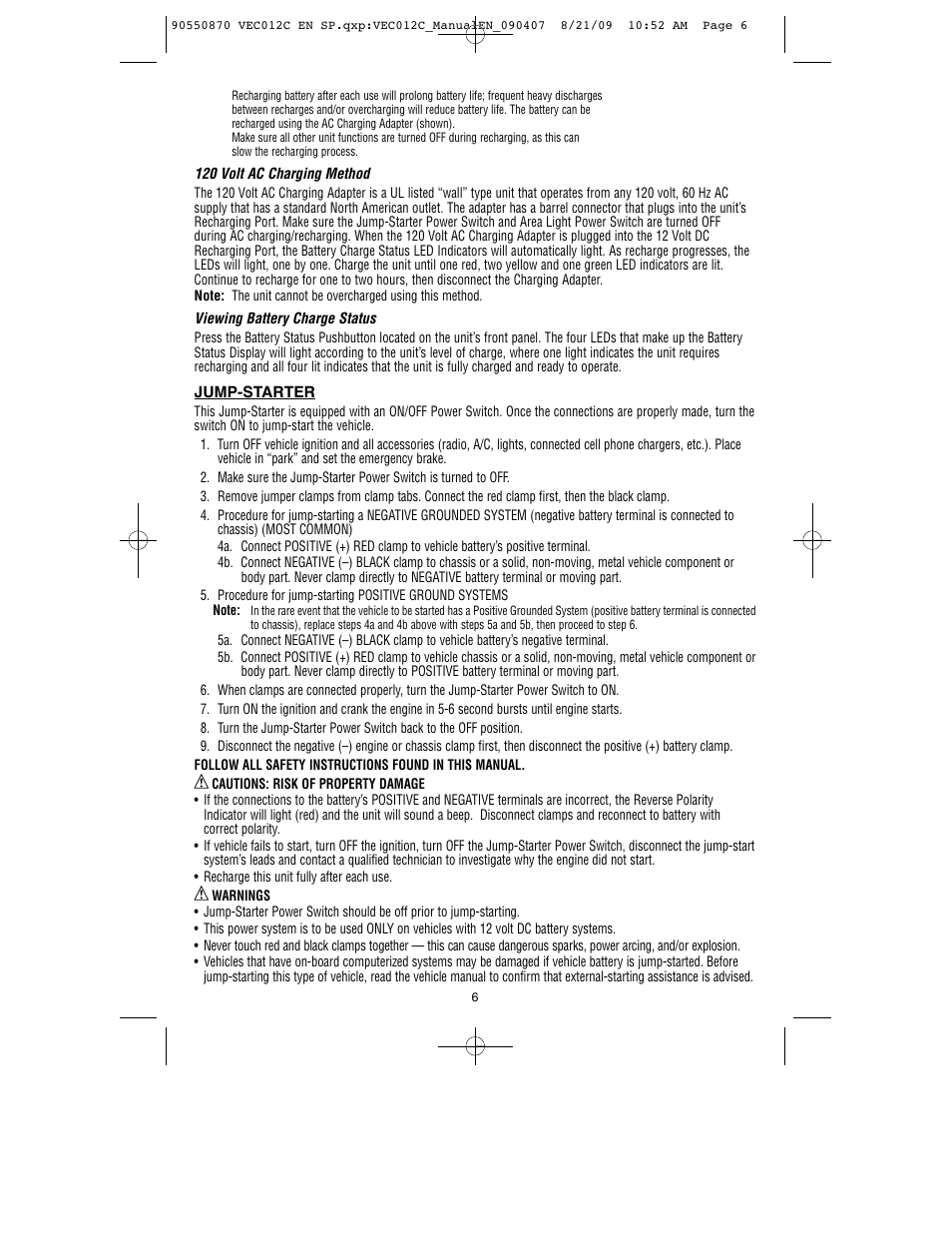 Black & Decker Start-It VEC012C User Manual | Page 7 / 19