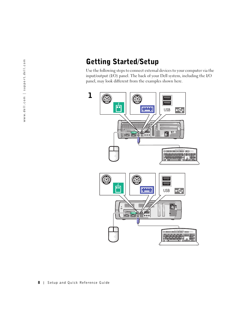 Getting started/setup | Dell OptiPlex GX240 User Manual | Page 10 / 121