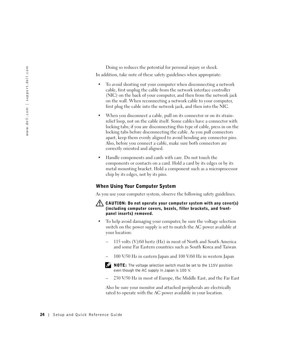 When using your computer system | Dell OptiPlex GX240 User Manual | Page 26 / 121